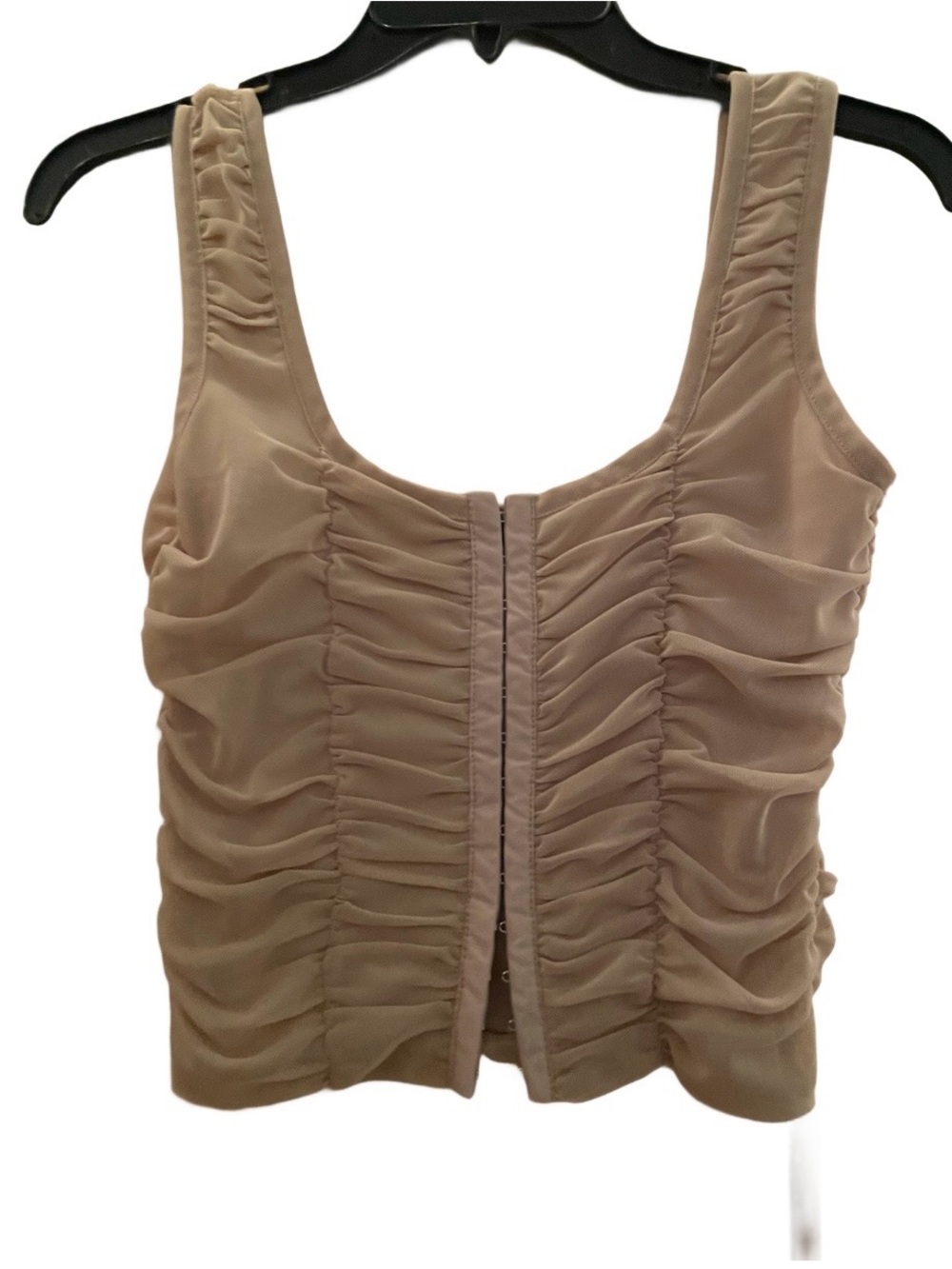 Ruched Tank Top in Beige